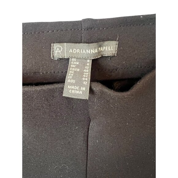 ADRIANNA PAPELL BLACK SLIP ON PANTS BLACK ELASTIC WAIST - Picture 7 of 8